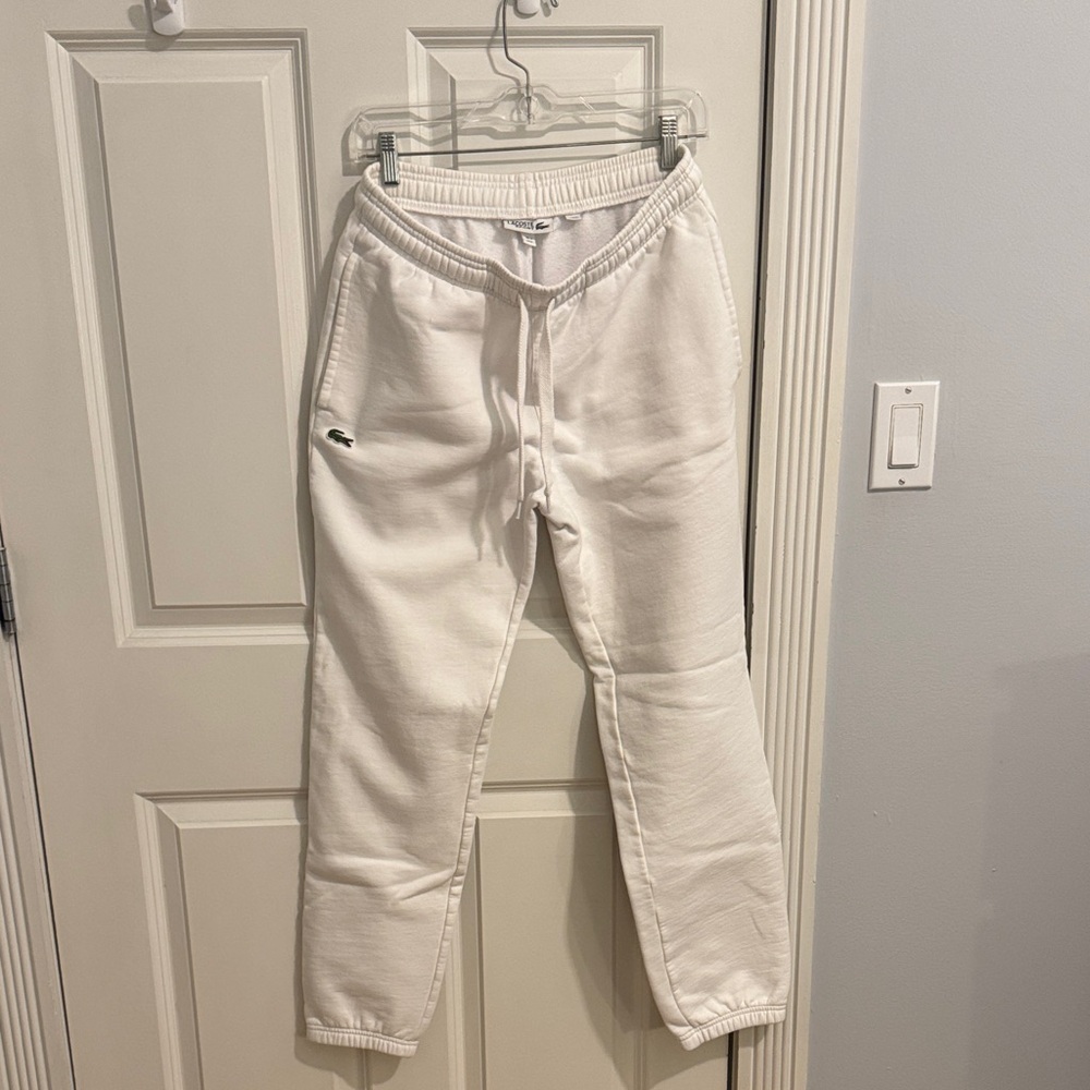 Lacoste White Jogger Sweatpants
